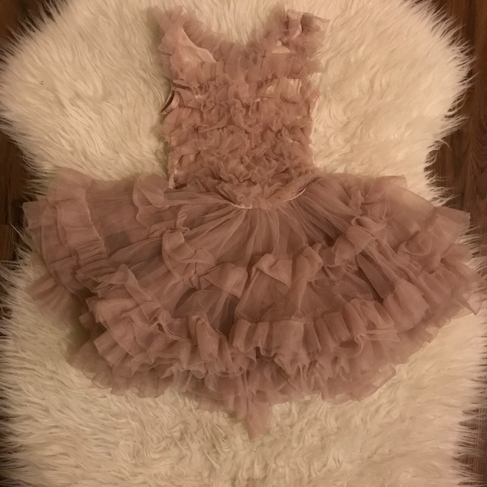 Champagne Ruffle Tutu Dress - Picture 3 of 4